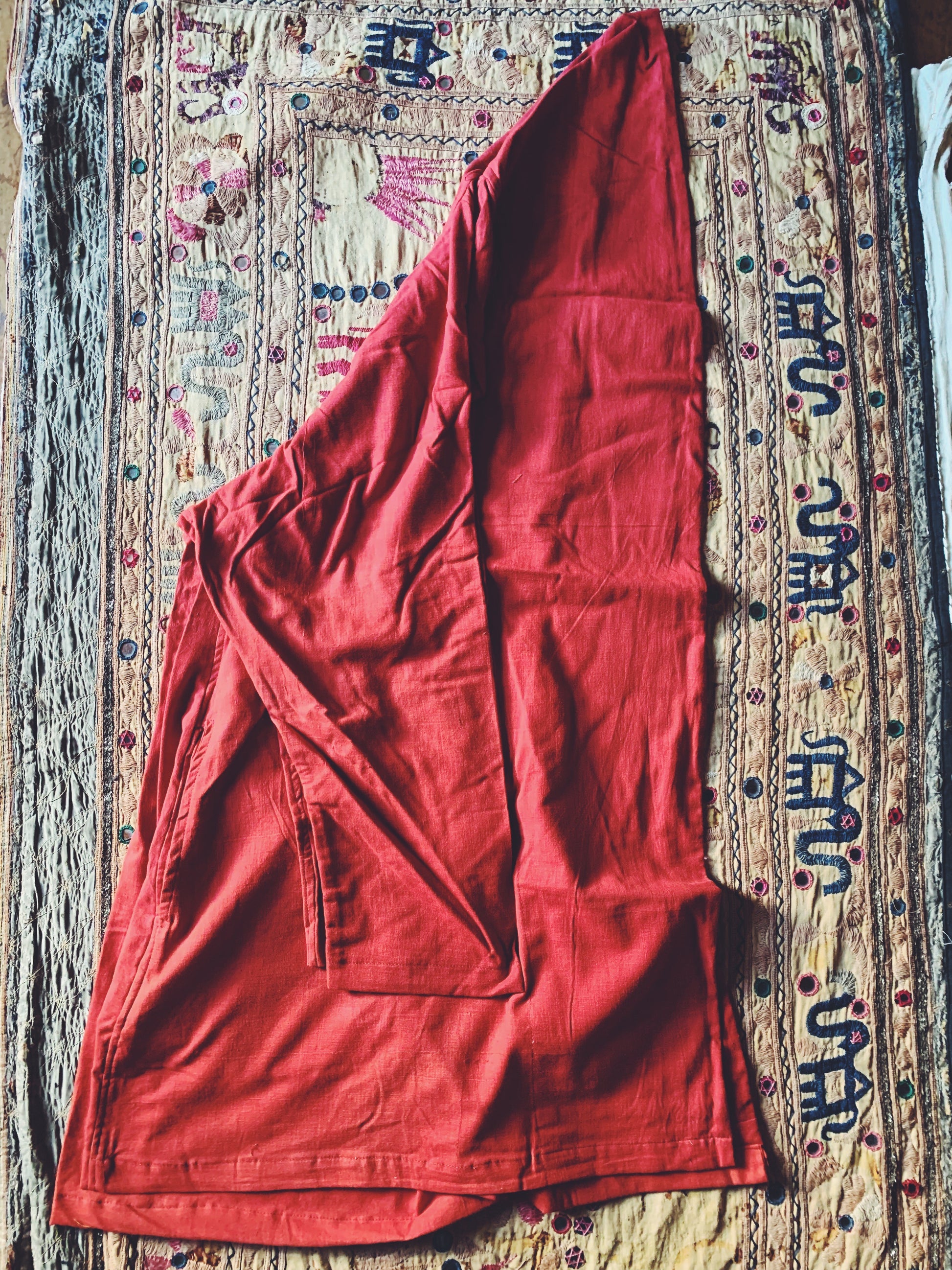 MUD RED KIMONO HAND DYED IN  BHUTAN